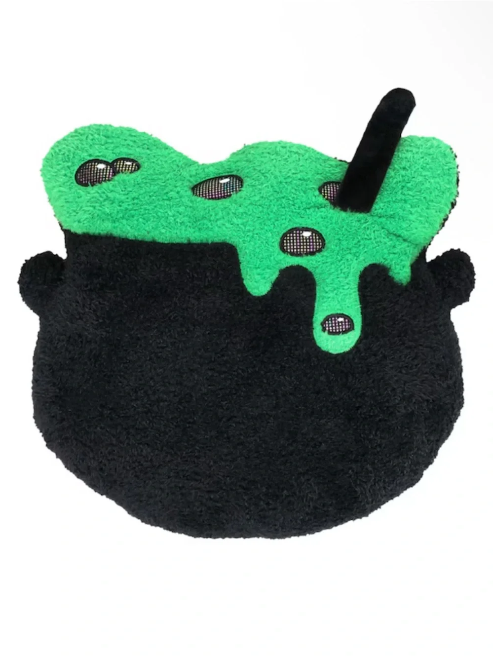 Plush Cauldron pillow  with Green Slime Accent